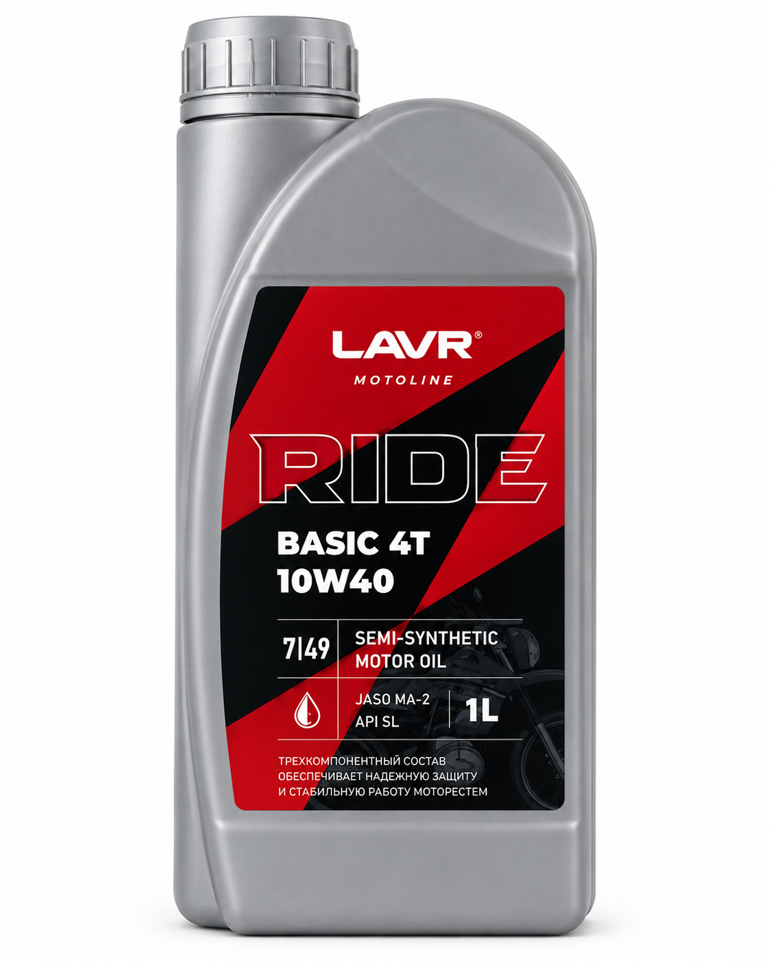 LAVR MOTO Ln7749 Моторное масло RIDE BASIC 4T 10W40 SL 1 л